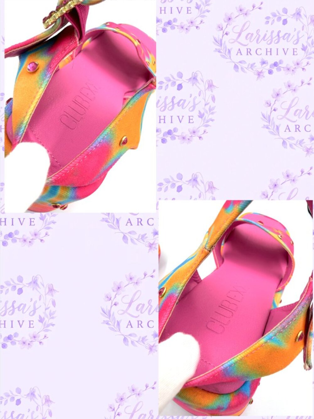 Club Exx by Dolls Kill | "Island Time" Neon Platform Sandals | Size 7 - Picture 14 of 16